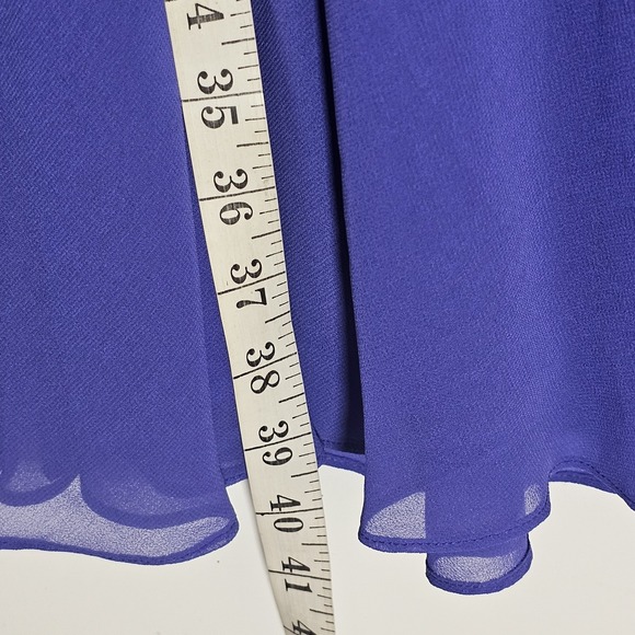 Lauren Ralph Lauren Dress Womens 12 Sleeveless Pleated Chiffon Cocktail Formal - Picture 9 of 14